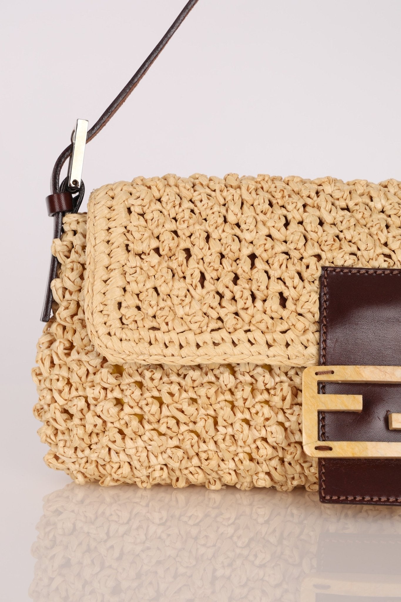 Rare Fendi Raffia & Marble Baguette - FashioNica