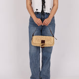 Rare Fendi Raffia & Marble Baguette - FashioNica