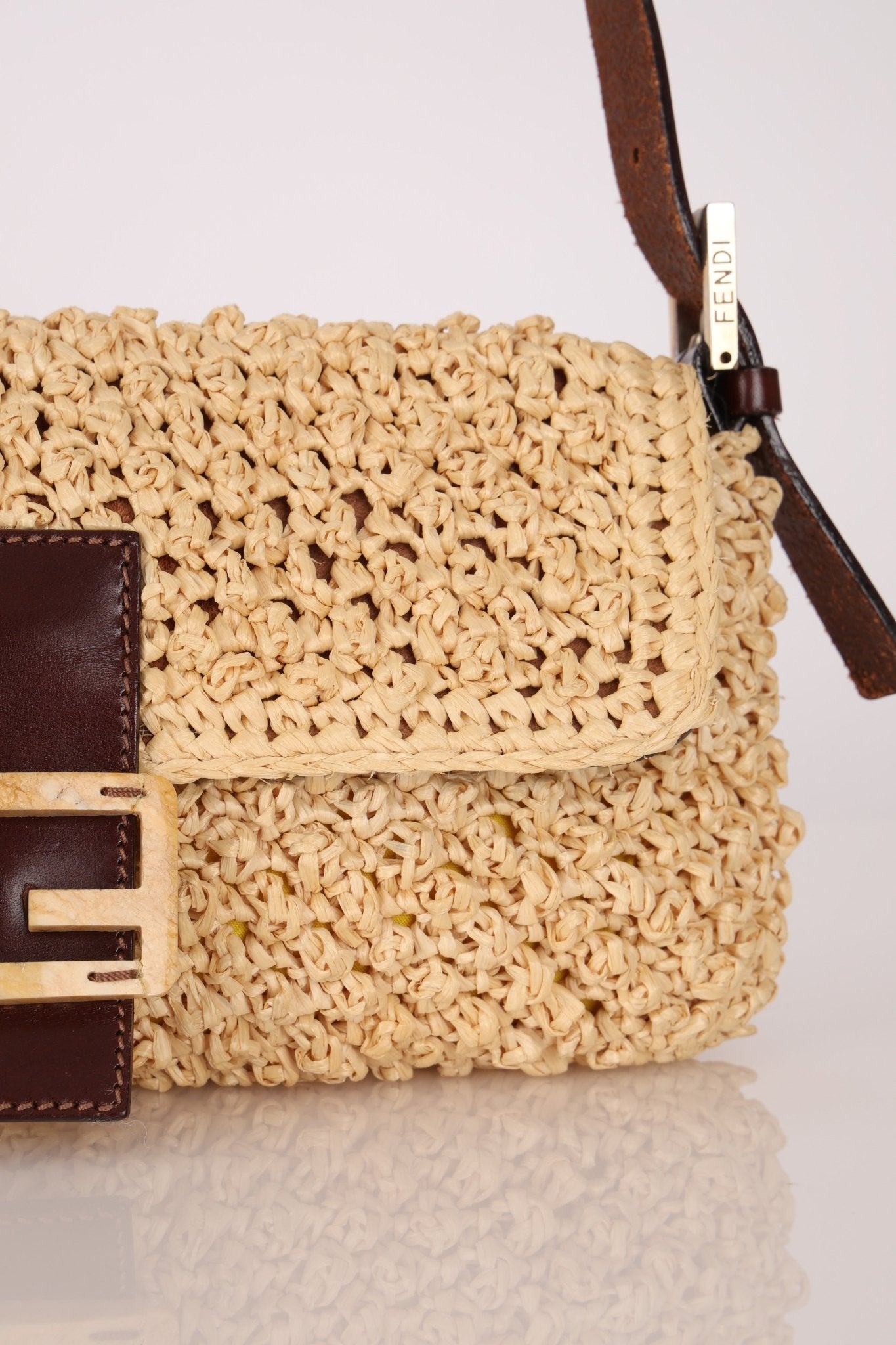 Rare Fendi Raffia & Marble Baguette - FashioNica