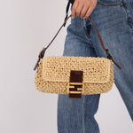 Rare Fendi Raffia & Marble Baguette - FashioNica