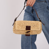 Rare Fendi Raffia & Marble Baguette - FashioNica