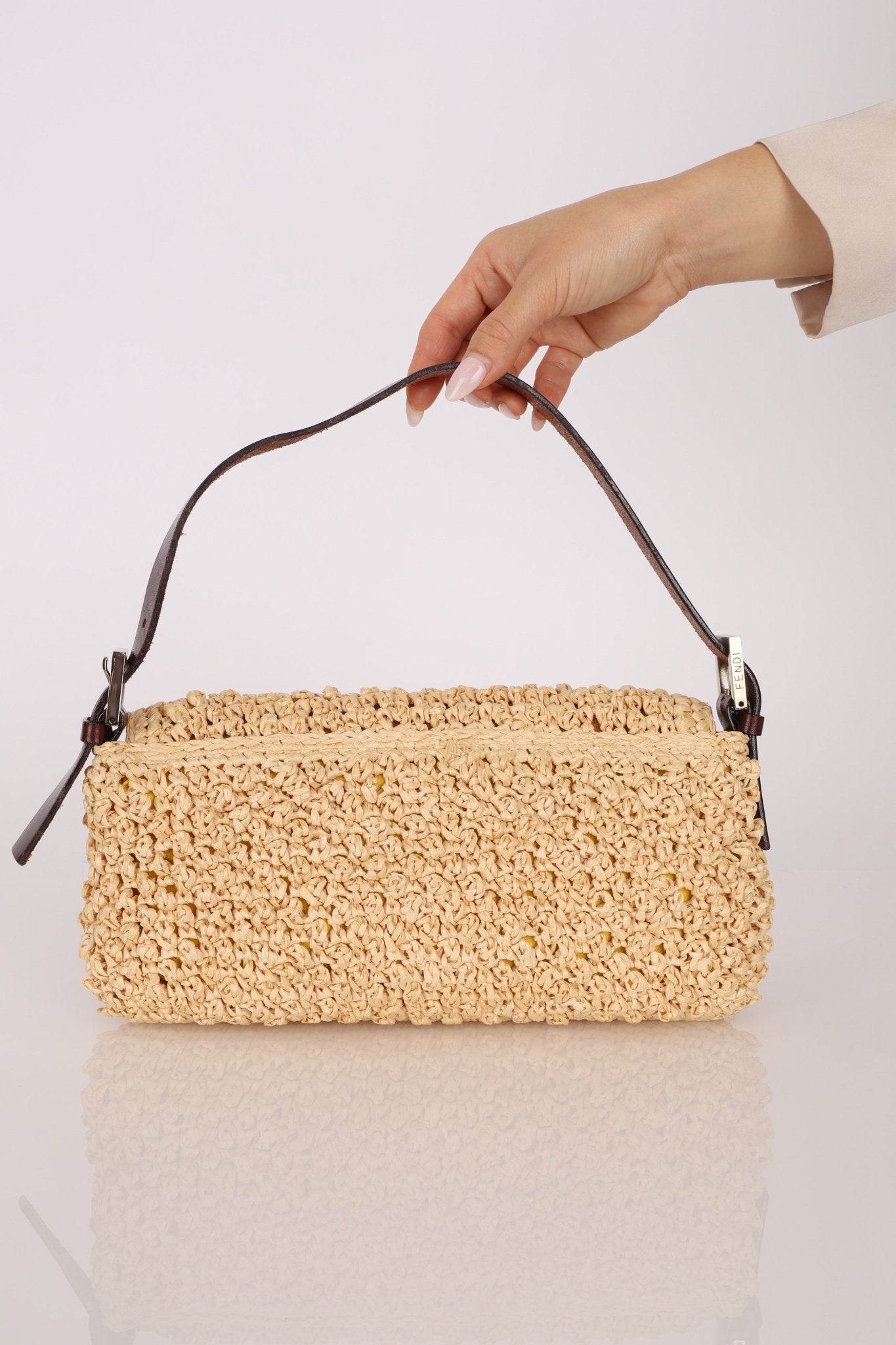 Rare Fendi Raffia & Marble Baguette - FashioNica
