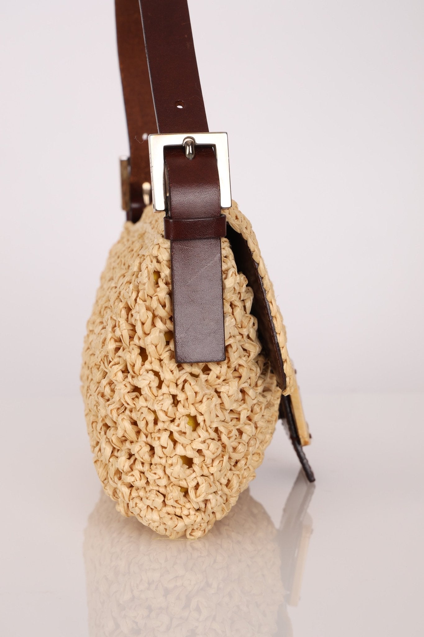 Rare Fendi Raffia & Marble Baguette - FashioNica