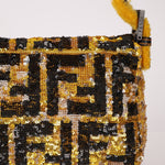 Rare Fendi Sequin Zucca Shearling Baguette - FashioNica
