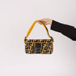 Rare Fendi Sequin Zucca Shearling Baguette - FashioNica