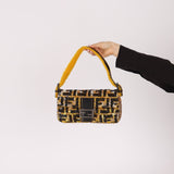 Rare Fendi Sequin Zucca Shearling Baguette - FashioNica