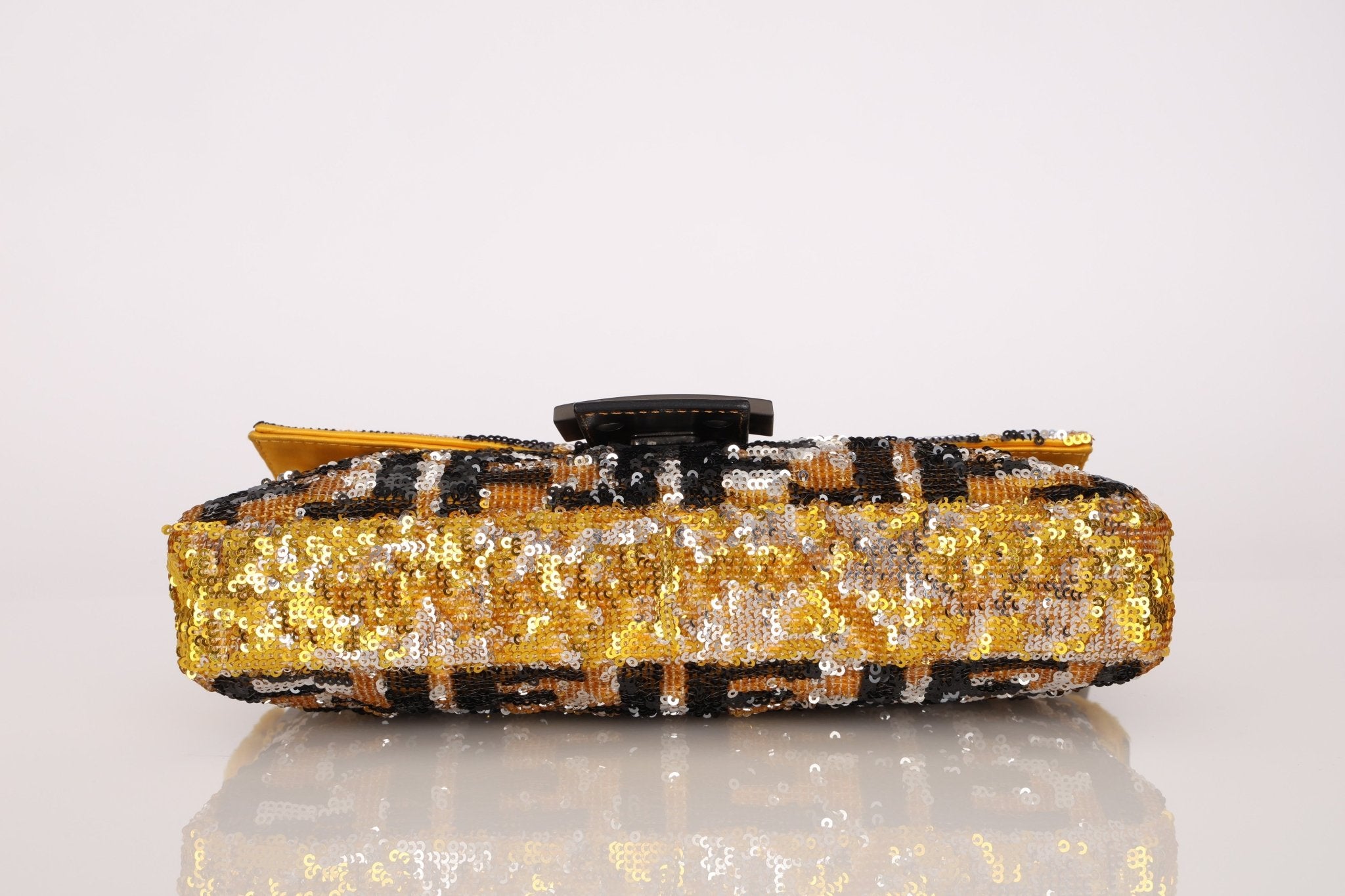 Rare Fendi Sequin Zucca Shearling Baguette - FashioNica