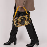 Rare Fendi Sequin Zucca Shearling Baguette - FashioNica