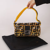 Rare Fendi Sequin Zucca Shearling Baguette - FashioNica