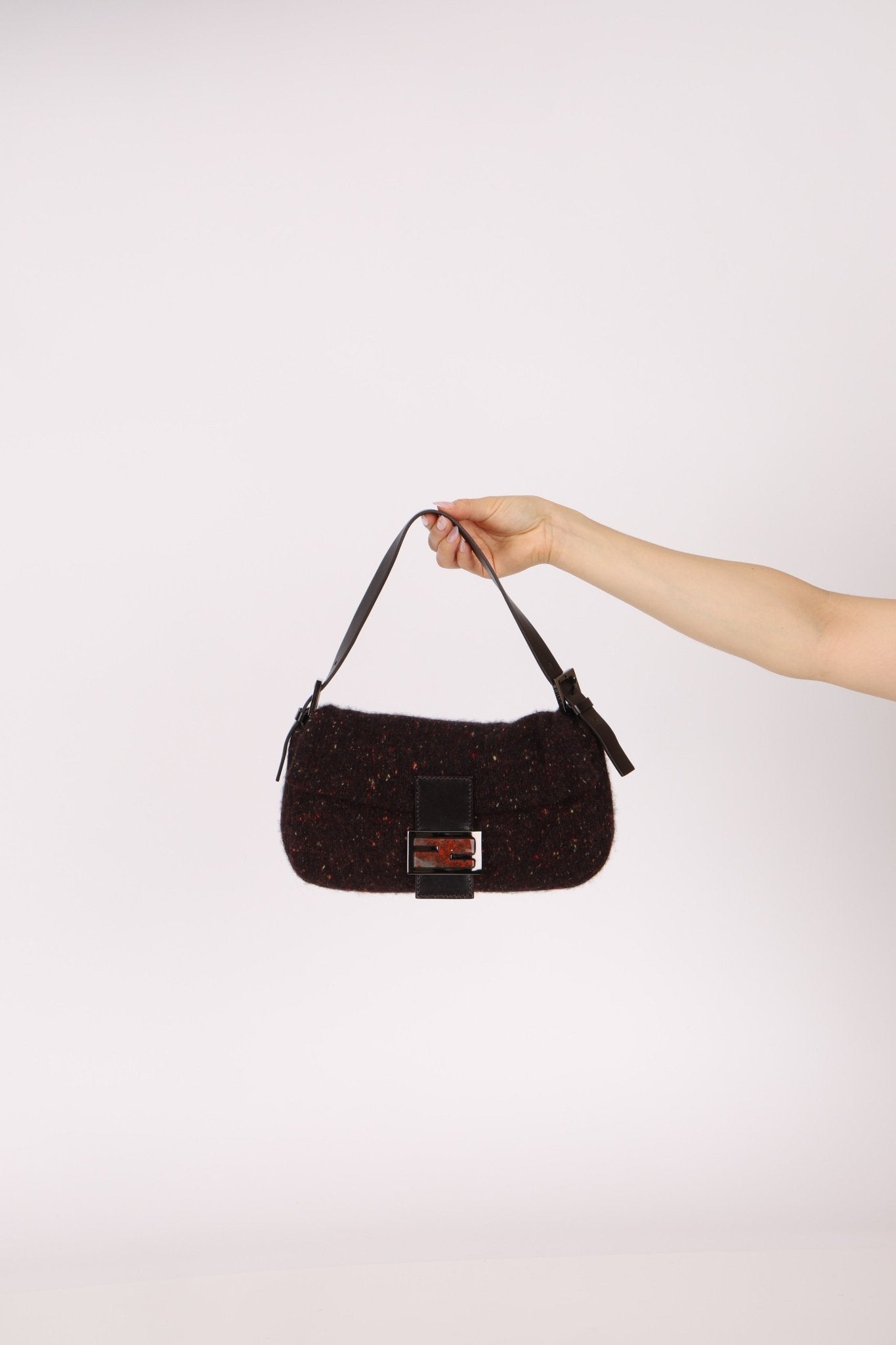 Rare Fendi Speckled Wool Baguette with Granite Stone - FashioNica