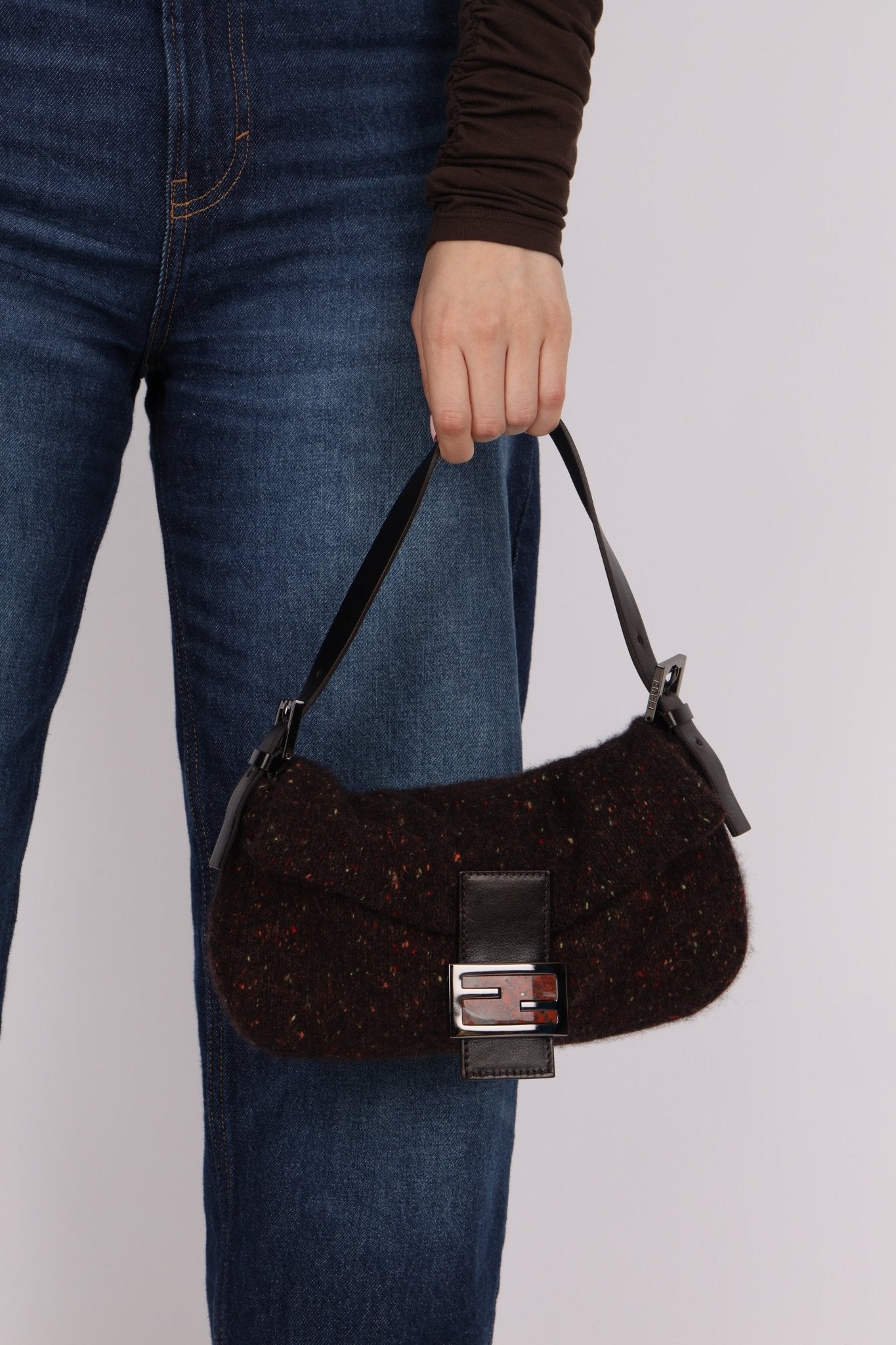 Rare Fendi Speckled Wool Baguette with Granite Stone - FashioNica