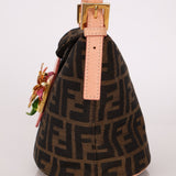 Rare Fendi Zucca Crystal Orchid Bucket Bag - FashioNica