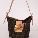 Rare Fendi Zucca Crystal Orchid Bucket Bag - FashioNica