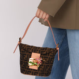 Rare Fendi Zucca Crystal Orchid Bucket Bag - FashioNica