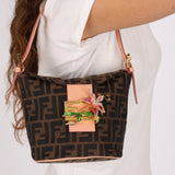 Rare Fendi Zucca Crystal Orchid Bucket Bag - FashioNica