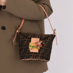 Rare Fendi Zucca Crystal Orchid Bucket Bag - FashioNica