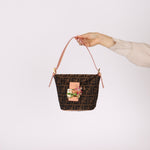 Rare Fendi Zucca Crystal Orchid Bucket Bag - FashioNica