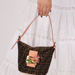 Rare Fendi Zucca Crystal Orchid Bucket Bag - FashioNica