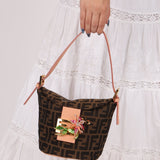 Rare Fendi Zucca Crystal Orchid Bucket Bag - FashioNica