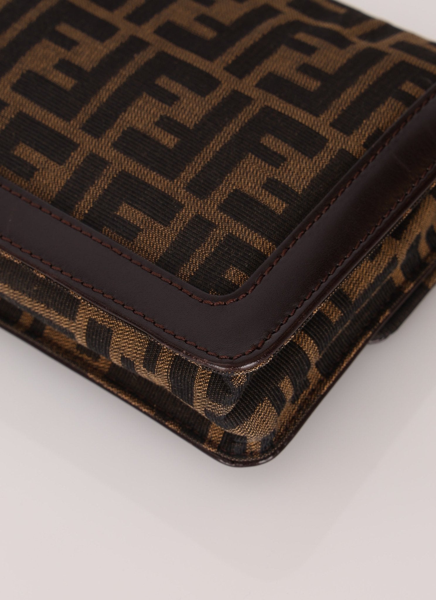 Rare Fendi Zucca Leather - Trimmed Baguette - FashioNica