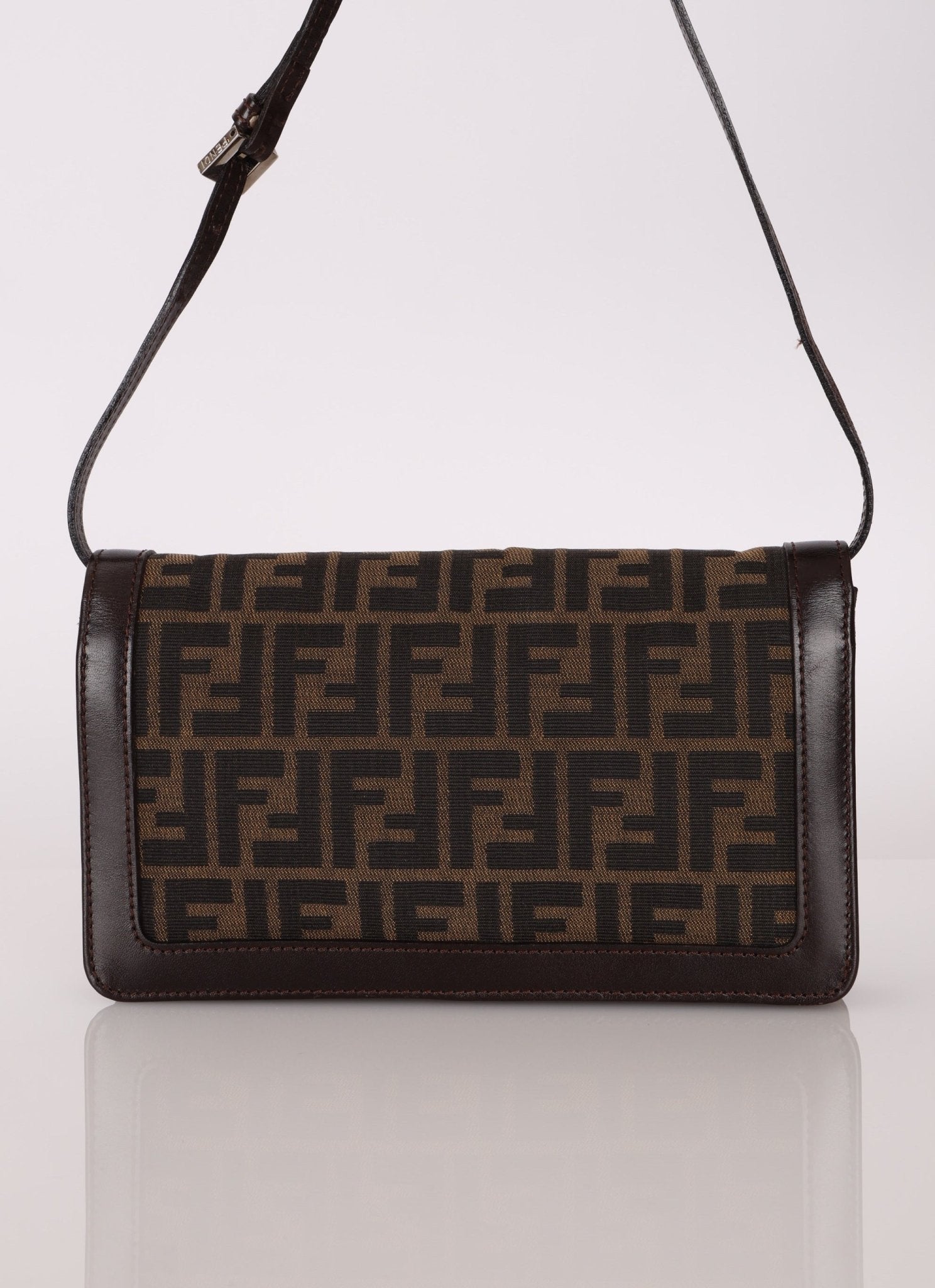 Rare Fendi Zucca Leather - Trimmed Baguette - FashioNica