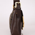 Rare Fendi Zucca Matte GHW Leather Edged Baguette - FashioNica