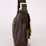 Rare Fendi Zucca Matte GHW Leather Edged Baguette - FashioNica