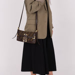 Rare Fendi Zucca Matte GHW Leather Edged Baguette - FashioNica