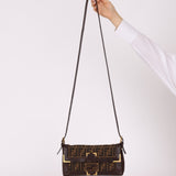 Rare Fendi Zucca Matte GHW Leather Edged Baguette - FashioNica