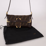 Rare Fendi Zucca Matte GHW Leather Edged Baguette - FashioNica