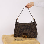 Rare Fendi Zucca Zip Mamma Baguette GHW - FashioNica