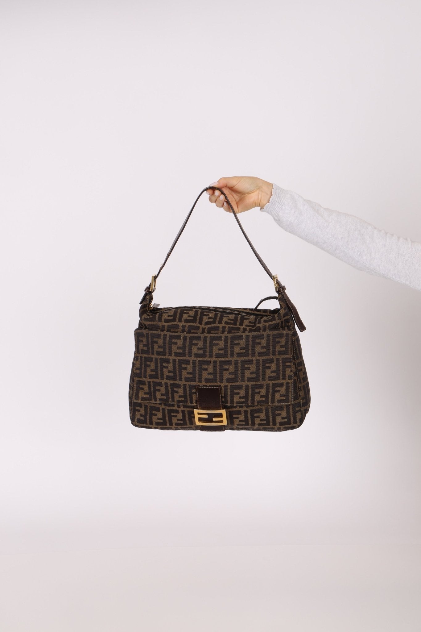 Rare Fendi Zucca Zip Mamma Baguette GHW - FashioNica