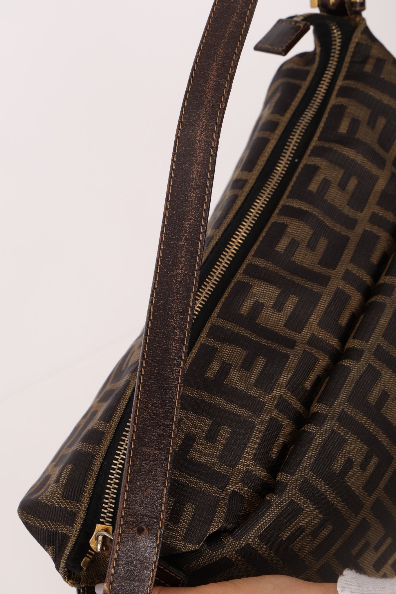 Rare Fendi Zucca Zip Mamma Baguette GHW - FashioNica