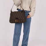 Rare Fendi Zucca Zip Mamma Baguette GHW - FashioNica