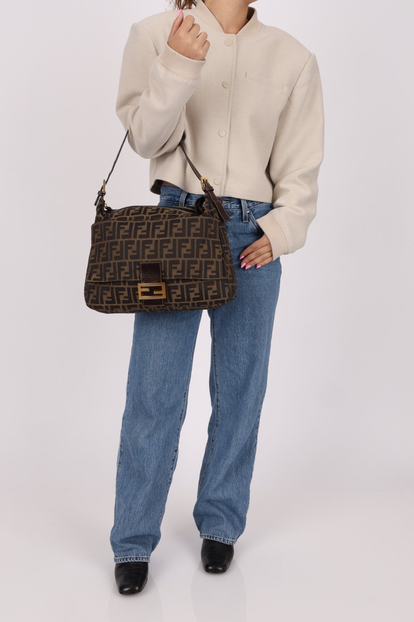 Rare Fendi Zucca Zip Mamma Baguette GHW - FashioNica