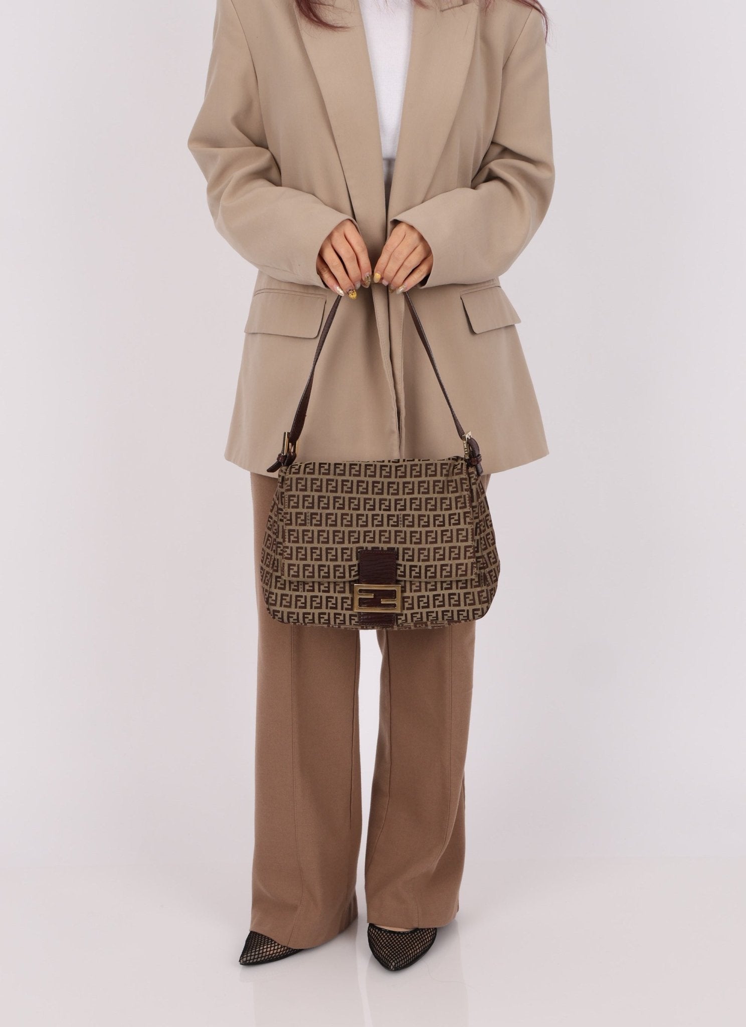 Rare Fendi Zucchino Mama Baguette GHW - FashioNica