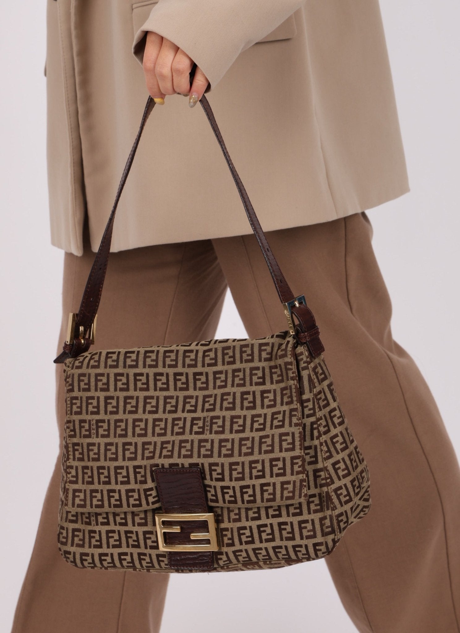 Rare Fendi Zucchino Mama Baguette GHW - FashioNica