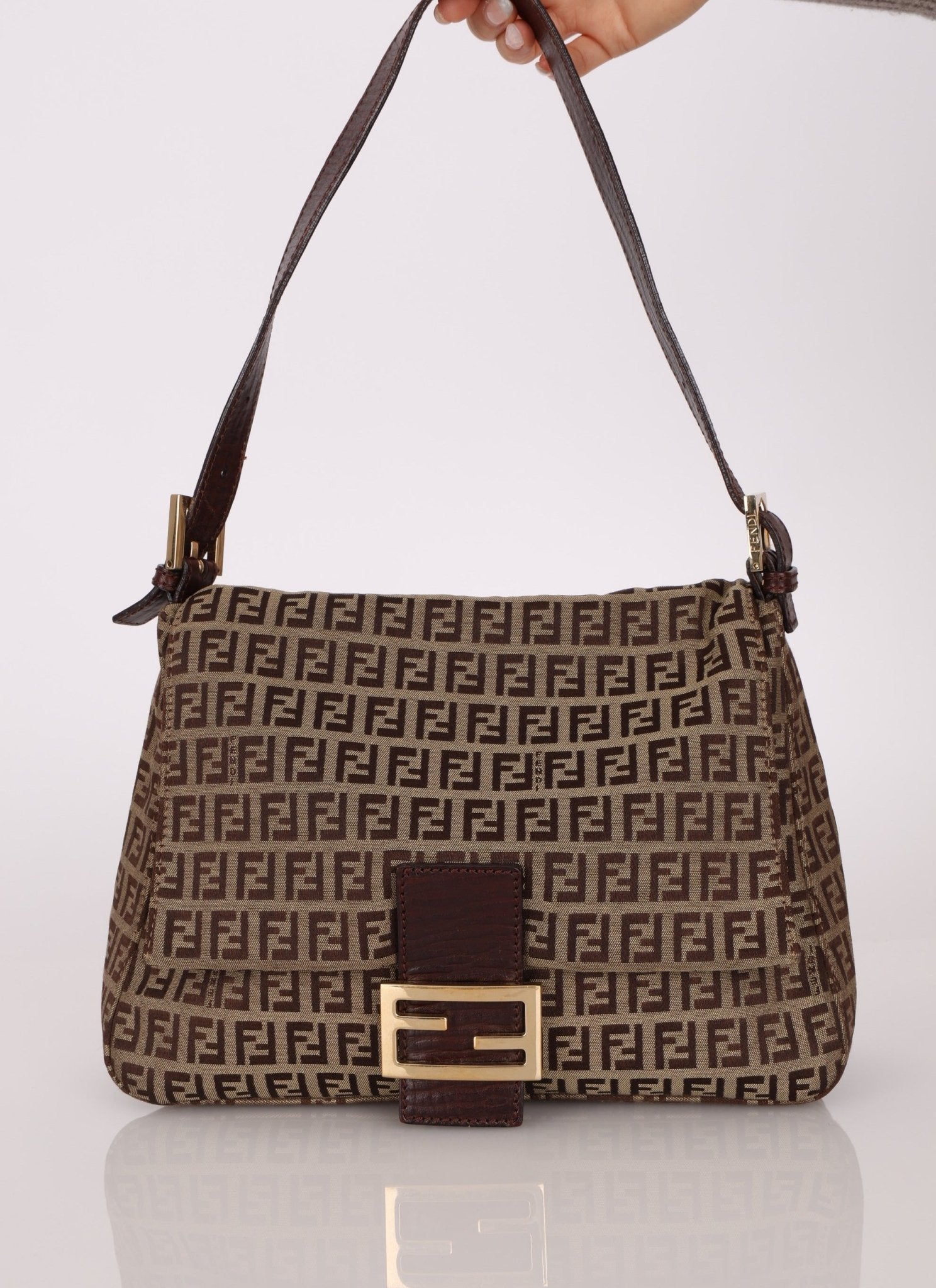 Rare Fendi Zucchino Mama Baguette GHW - FashioNica