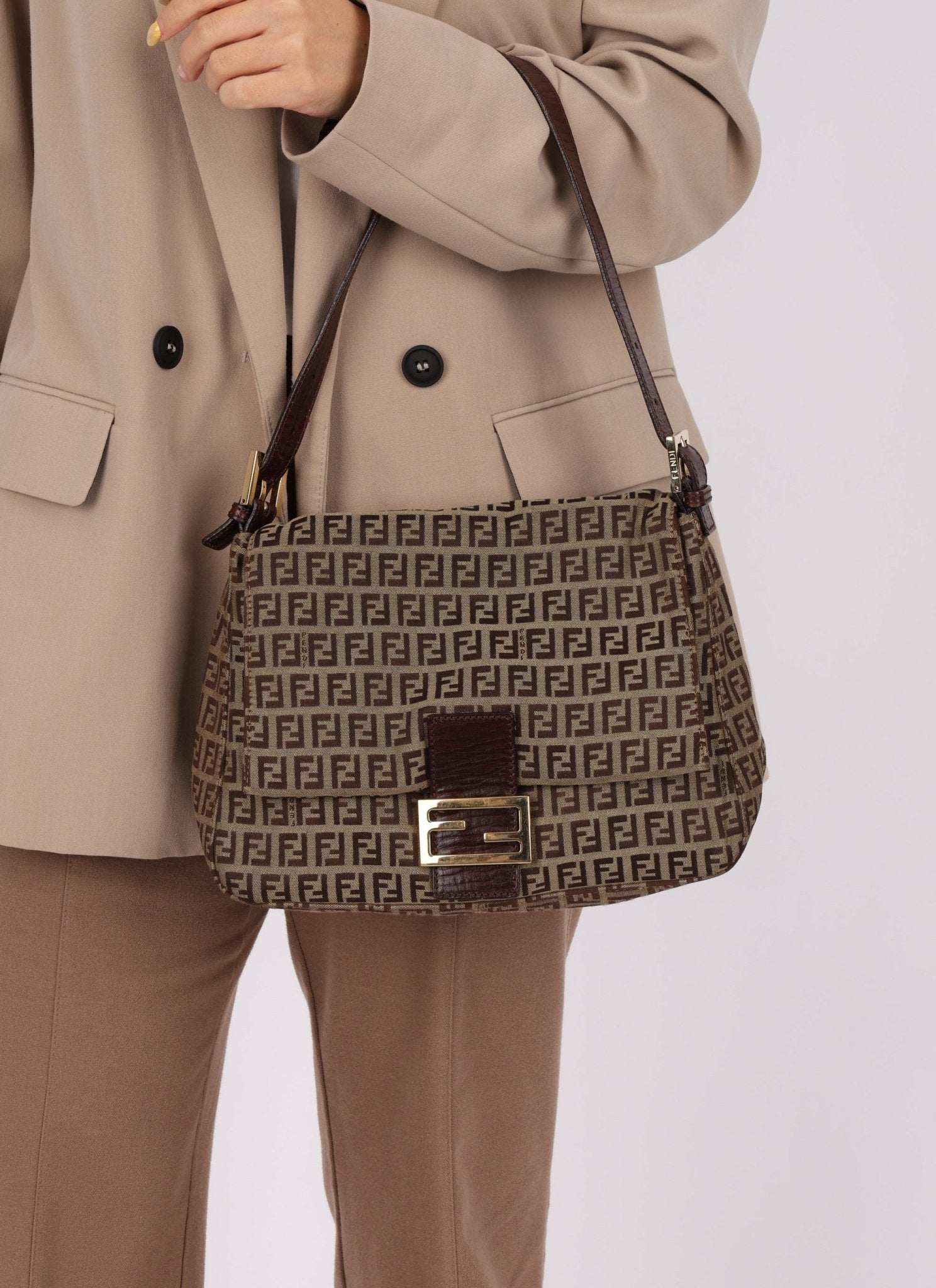 Rare Fendi Zucchino Mama Baguette GHW - FashioNica