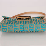 Rare Fendi Zucchino Turquoise Mini Baguette GHW - FashioNica
