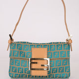 Rare Fendi Zucchino Turquoise Mini Baguette GHW - FashioNica