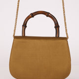 Rare Gucci 1947 Bamboo Mini Night Olive Satin Handle Bag - FashioNica