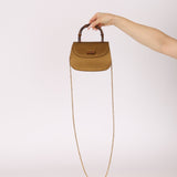 Rare Gucci 1947 Bamboo Mini Night Olive Satin Handle Bag - FashioNica