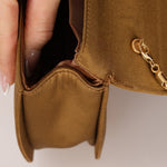 Rare Gucci 1947 Bamboo Mini Night Olive Satin Handle Bag - FashioNica