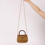 Rare Gucci 1947 Bamboo Mini Night Olive Satin Handle Bag - FashioNica