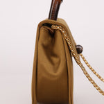 Rare Gucci 1947 Bamboo Mini Night Olive Satin Handle Bag - FashioNica