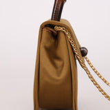 Rare Gucci 1947 Bamboo Mini Night Olive Satin Handle Bag - FashioNica