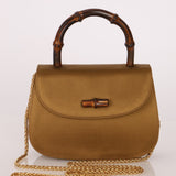 Rare Gucci 1947 Bamboo Mini Night Olive Satin Handle Bag - FashioNica