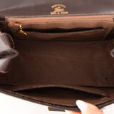 Rare Gucci 1970s Chocolate Chain Accent Box Calf Turnlock Handle Bag - FashioNica