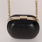 Rare Gucci Lizard Rounded Miniaudiere Clutch on Chain - FashioNica